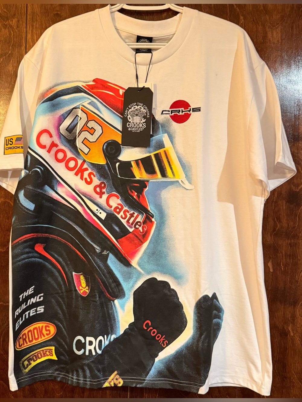 Crooks & Castles Racing Graphic Tee Men’s Large Heavyweight NWT